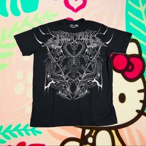 Affliction Black Skeleton Graphic Tee